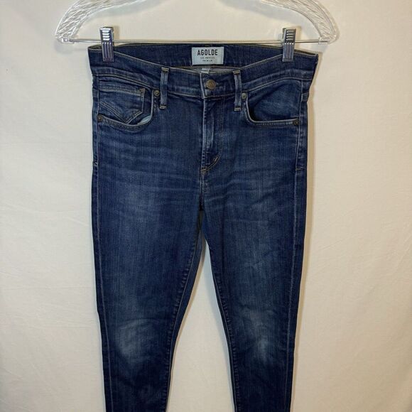 AGOLDE JEANS WOMENS Medium Wash SIZE 25 BLUE Meas 28x30‎ - Picture 1 of 8